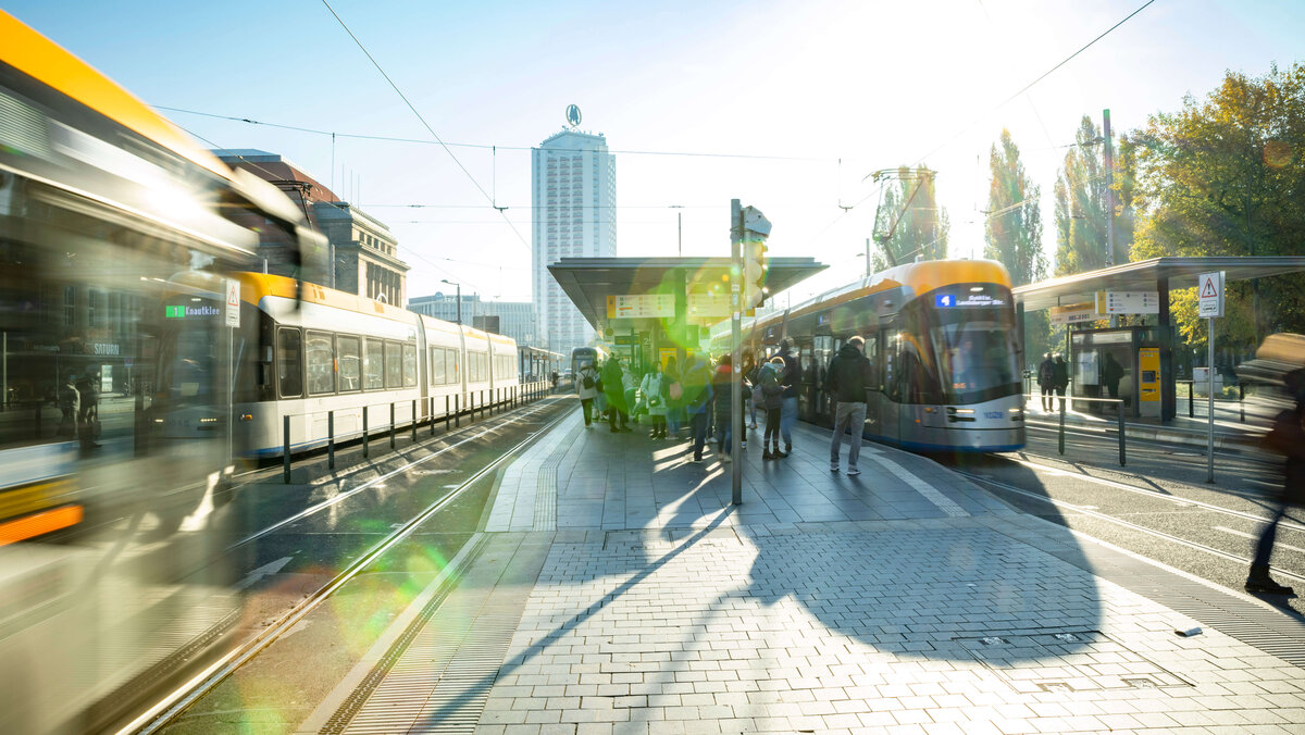 Züge der Leipziger Verkehrsbetriebe
